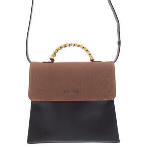 Loewe Velazquez 2way Leather twist Handle Handbag Brown